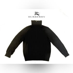Burberry Brit Men's Classic Black Half Zip Turtleneck Cashmere Sweater